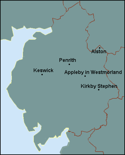 Cumbria: North Lake District, Brough, Keswick, Penrith Լܱߵ map