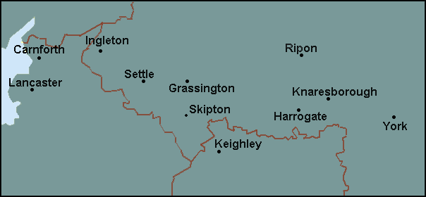 North Yorkshire: Harrogate, Skipton Լܱߵ map