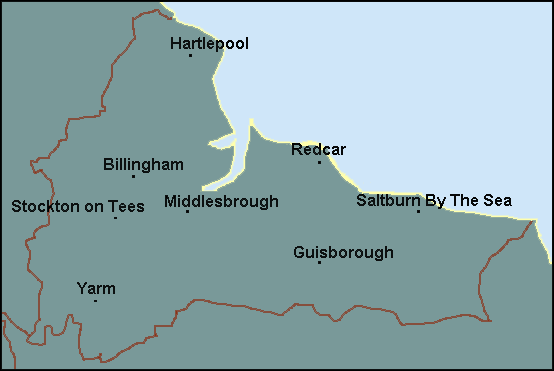 Durham and North Yorkshire: Hartlepool, Middlesborough Լܱߵ map