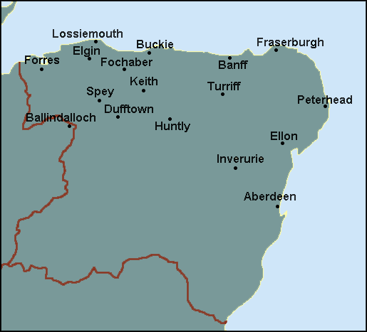 Aberdeenshire, Moray: Elgin, Peterhead Լܱߵ map