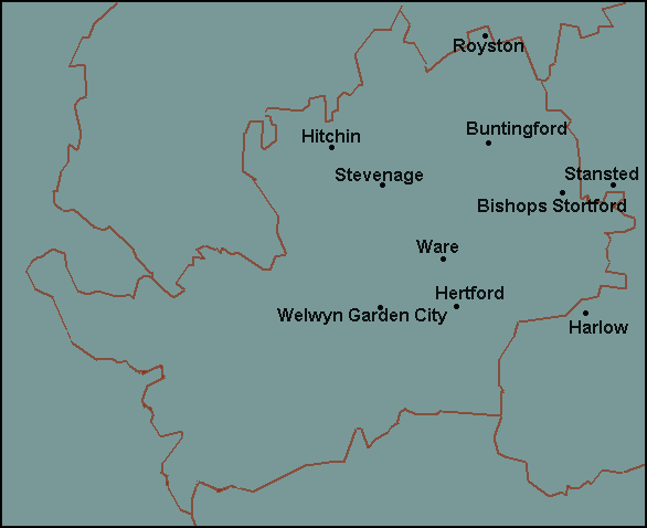 Hertfordshire: Stevenage Լܱߵ map
