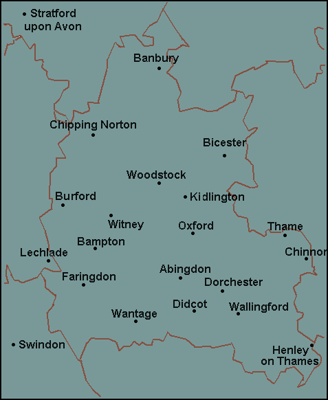 Oxfordshire: Banbury, Oxford Լܱߵ map