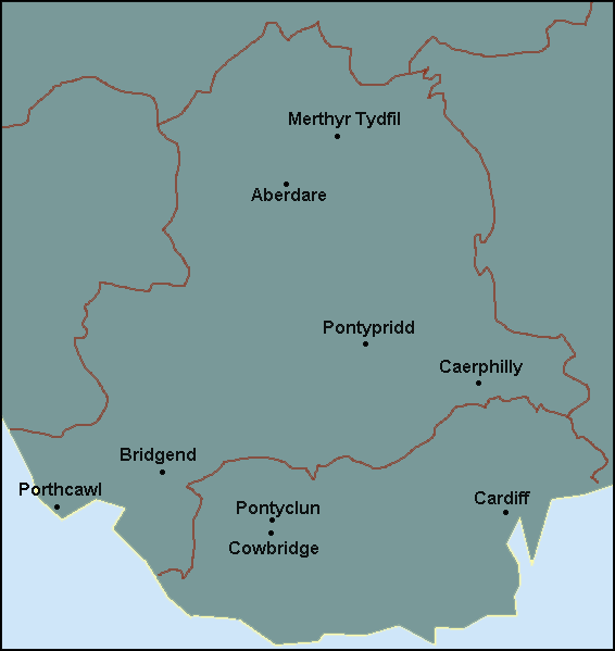 Rhondda Cynon Taff: Merthyr Tydfil Լܱߵ map