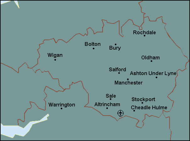 Greater Manchester: Manchester Լܱߵ map