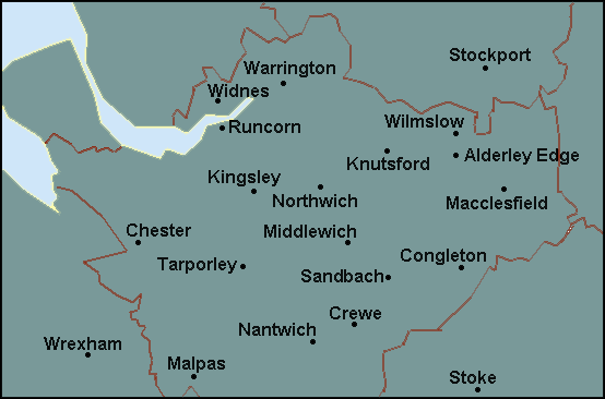 Cheshire: Chester, Macclesfield Լܱߵ map