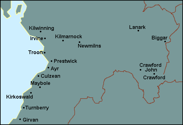 East Ayrshire, North Ayrshire: Ayr, Irvine, Kilmarnock and surrounding area map