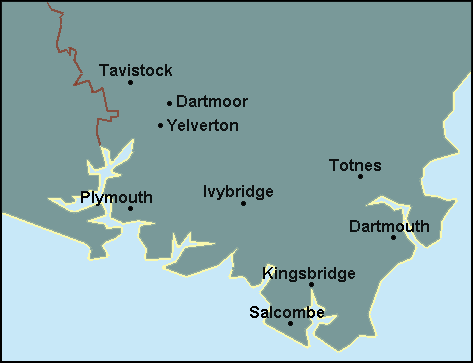 Devon: Plymouth and surrounding area map